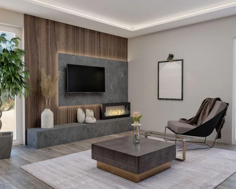 Living room TV unit by Gen'Z Design Home Interiors