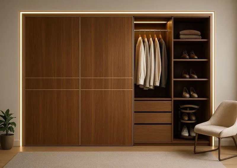 Bedroom wardrobe with modern shutters